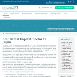 Best Dental Implant Doctor In Mansarovar and Malviya Nagar Jaipur