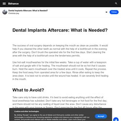 Dental Implants Aftercare: What is Needed? on Behance