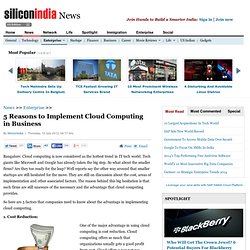 5 Reasons to Implement Cloud Computing in Business