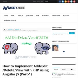 How to Implement Add/Edit/Delete/View with PHP using angular