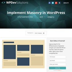 Implement Masonry in WordPress - WordPress Development Solutions