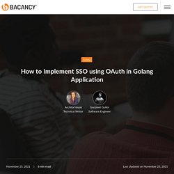Implement SSO using OAuth in Golang Application