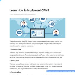 Learn How to Implement CRM? – Inbold Solutions