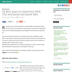 26 Best ways to implement AJAX, CSS and Javascript based Tabs