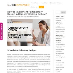 How to Implement Participatory Design in Remote Working Culture?