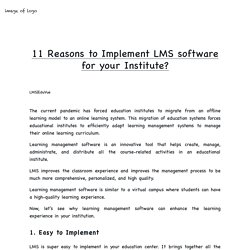 11 Reasons to Implement LMS software for your Institute