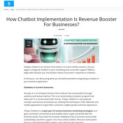 How Chatbot Implementation Is Revenue Booster For Businesses? - Techugo