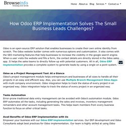 How Odoo ERP Implementation Solves The Small Business Leads Challenges?