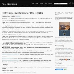 REST implementation for CodeIgniter