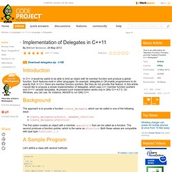 Implementation of Delegates in C++11
