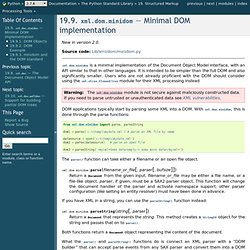 19.9. xml.dom.minidom — Minimal DOM implementation — Python v2.7.4 documentation