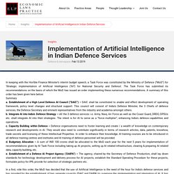 Implementation of Artificial Intelligence in Indian Defence Services
