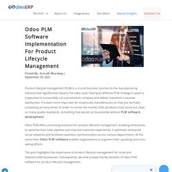 Odoo PLM Software Implementation For Product Lifecycle Management