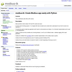 modbus-tk - Implementation of the Modbus protocol in the Python programming language