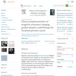 Clinical implementation of magnetic resonance imaging guided adaptive radiotherapy for localized prostate cancer