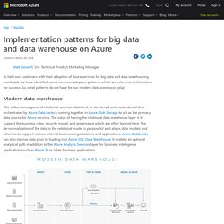 Implementation patterns for big data and data warehouse on Azure