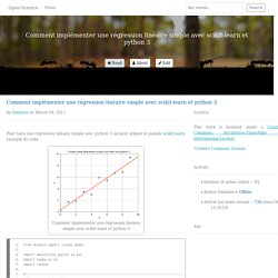 Comment implémenter une régression linéaire simple avec scikit-learn et python 3