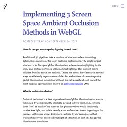 Implementing 3 Screen Space Ambient Occlusion Methods in WebGL