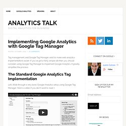 Implementing Google Analytics with Google Tag Manager