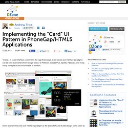 Implementing the “Card” UI Pattern in PhoneGap/HTML5 Applications