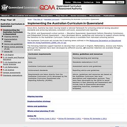 Implementing the Australian Curriculum in Queensland [Queensland Curriculum and Assessment Authority]