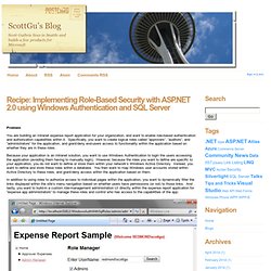 Recipe: Implementing Role-Based Security with ASP.NET 2.0 using Windows Authentication and SQL Server