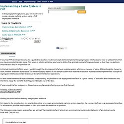 Implementing a Cache System in PHP in PHP