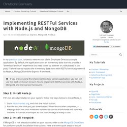 Implementing RESTFul Services with Node.js and MongoDB