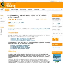 Implementing a Basic Hello World WCF Service