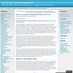 Tree<T>: Implementing a Non-Binary Tree in C# « Critical Development