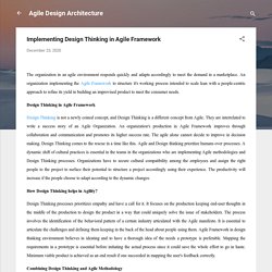Implementing Design Thinking in Agile Framework