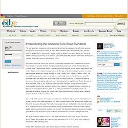 Implementing the Common Core State Standards - Hillsborough, NC
