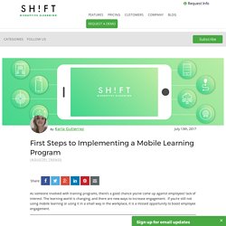 First Steps to Implementing a Mobile Learning Program