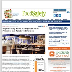 FOOD SAFETY MAGAZINE - FEV/MARS 2016 - Implementing Active Managerial Control Principles in a Retail Food Business