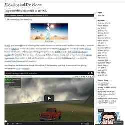 Implementing Minecraft in WebGL « Metaphysical Developer
