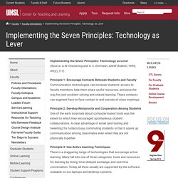 Implementing the Seven Principles: Technology as Lever