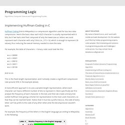 Implementing Huffman Coding in C » Programming Logic