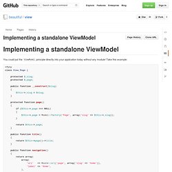 Implementing a standalone ViewModel - GitHub