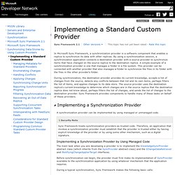 Implementing a Standard Custom Provider