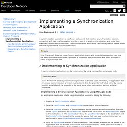 Implementing a Synchronization Application