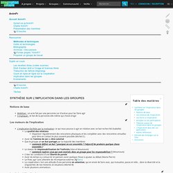 Synthèse sur l'implication dans les groupes