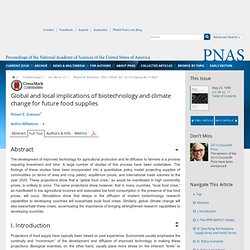 PNAS 25/05/99 Global and local implications of biotechnology and climate change for future food supplies