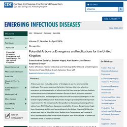 CDC EID - AVRIL 2006 - Potential Arbovirus Emergence and Implications for the United Kingdom