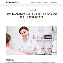 How to Analyze EMRs Using Text Analysis and its Implications - Text Analysis and Sentiment Analysis Solutions - BytesView