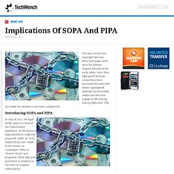 Implications Of SOPA And PIPA