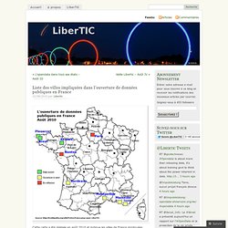 Liste des villes impliquées dans l’ouverture de données publiques en France «
