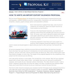 How to Write an Import/Export Business Proposal