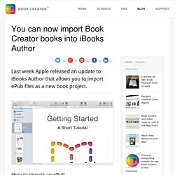 You can now import Book Creator books into iBooks Author