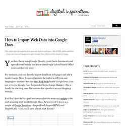 How to Import Web Data into Google Docs with ImportHTML