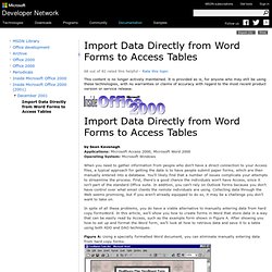 Import Data Directly from Word Forms to Access Tables